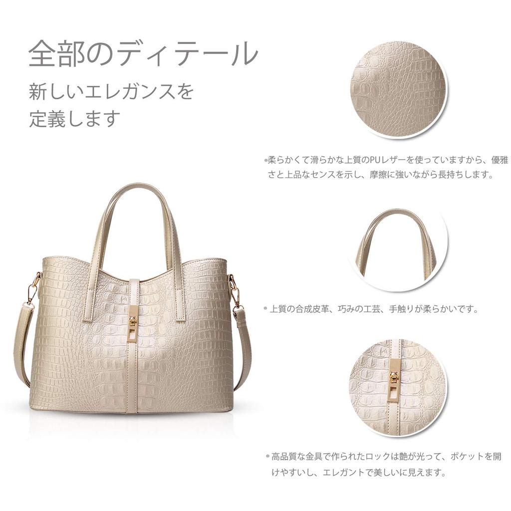 Handbag Set with Shoulder and Clutch Large Solid Perfect for Entrance and NICOLE&DORIS Women's Crocodile-Embossed Wallet, Bag, Bag. Capacity, Color,