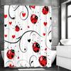 Seven Star Ladybug Love Shower Curtain, Bathroom Decorative Shower Curtain, Waterproof Shower Curtain with Hooks