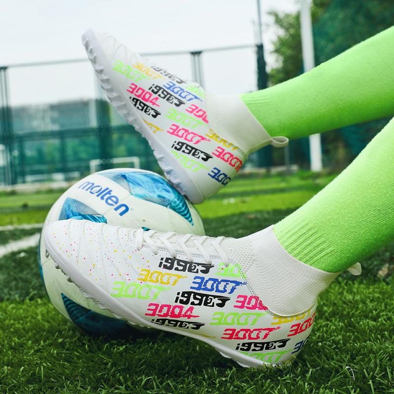 Scarpe da calcio da uomo, scarpe da calcio ultraleggere di grandi dimensioni, scarpe da ginnastica per ragazzi, scarpe da calcio antiscivolo AG/TF, stivaletti unisex