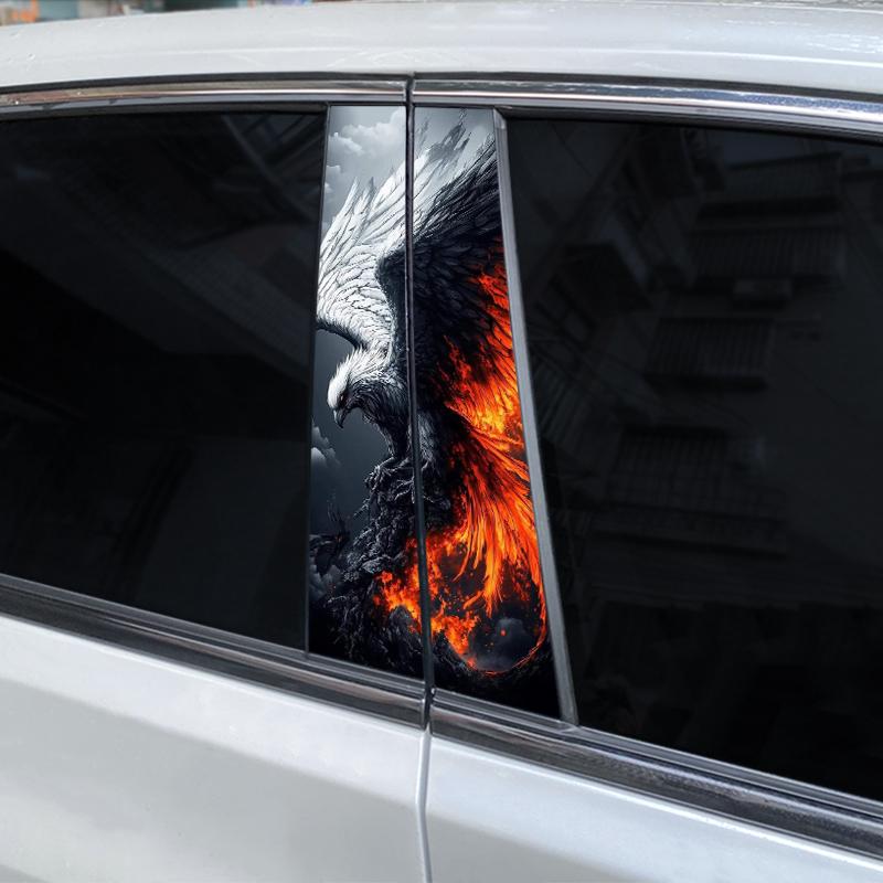 2pcs Car B-pillar sticker Vinyl waterproof sticker DIY car window pillar sticker Covering Scratched car center pillar sticker