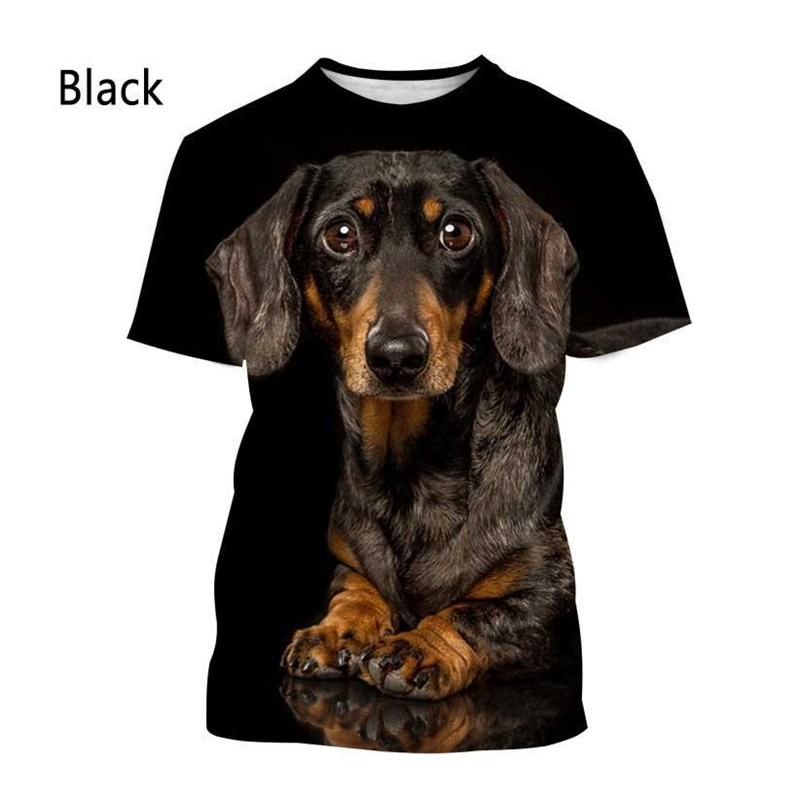 Dachshund Cute 3D Printed T-Shirt Men Women Summer Funny Dog Graphic T Shirts Casual Style  O-neck Tee Tops Y2k Clothing