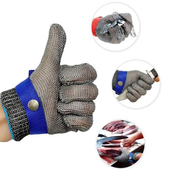Stainless Steel Cut Resistant Gloves Oyster Shelled Gloves A9 Protection Level Mitt for Shucking Glass Handling And Industrial Use