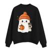 Women's Casual Fashion Round Neck Long Sleeve Halloween Printed Sweatshirt