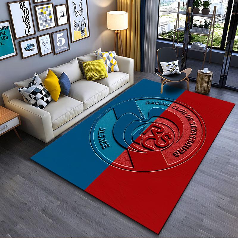 Racing Club Strasbourg Logo Carpet suitable as a non-slip mat for the living room or bedroom sofa