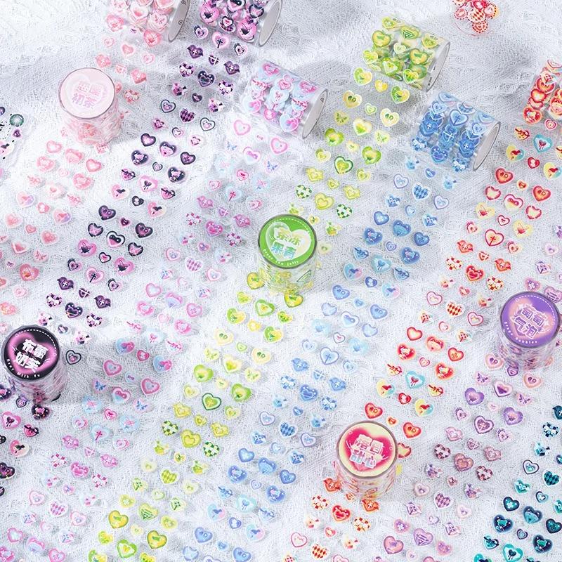 Cute Laser Love Heart Decorative Adhesive Tape Masking Tapes Planner Hand Account Album Diary Scrapbooking DIY Korean Stationery