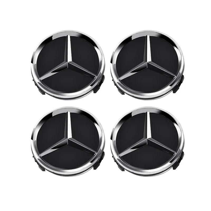 4ks 60mm Krytka náboje kola auta Znak odznak pro Mercedes Benz C180 E300 GLC W163 W166 W167 W204 W205 W212 W213 X253 W117 W176 W164