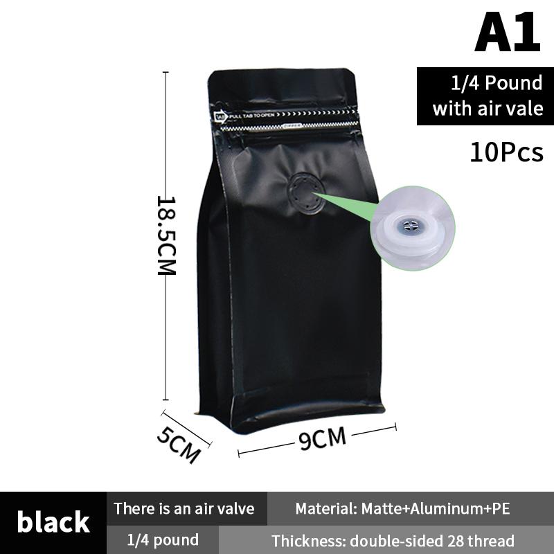 50Pcs Coffee Stand Up Pouch With Valve &Ziplock Pulltab Ground Coffee Beans Nutdried Tea Leaf Mga Pouches Ng Kap