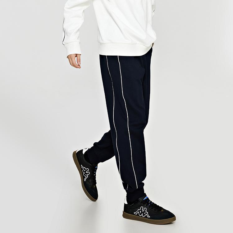 Kappa Retro Sports Side Stripe Long Pants With Letter Men bottoms Dark-Night-Blue Black K0D72AK04