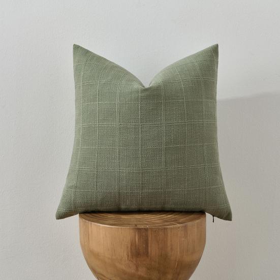 Cotton Linen Pillow Cover Nordic Style Breathable Fabric Checkered Jacquard Design Pillowcase Versatile Home