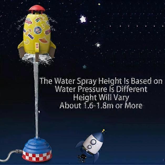 Space Rocket Sprinkler Children's Rotating Flying Water Toy Outdoor Water Pressure Lift Off Sprinkler