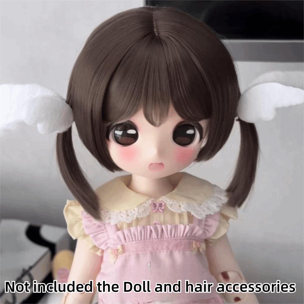 Cute Mushroom Bob Cut BJD Doll Bob Wig Braided Wig  For 1/3 1/4 1/6 Scale BJD Dolls