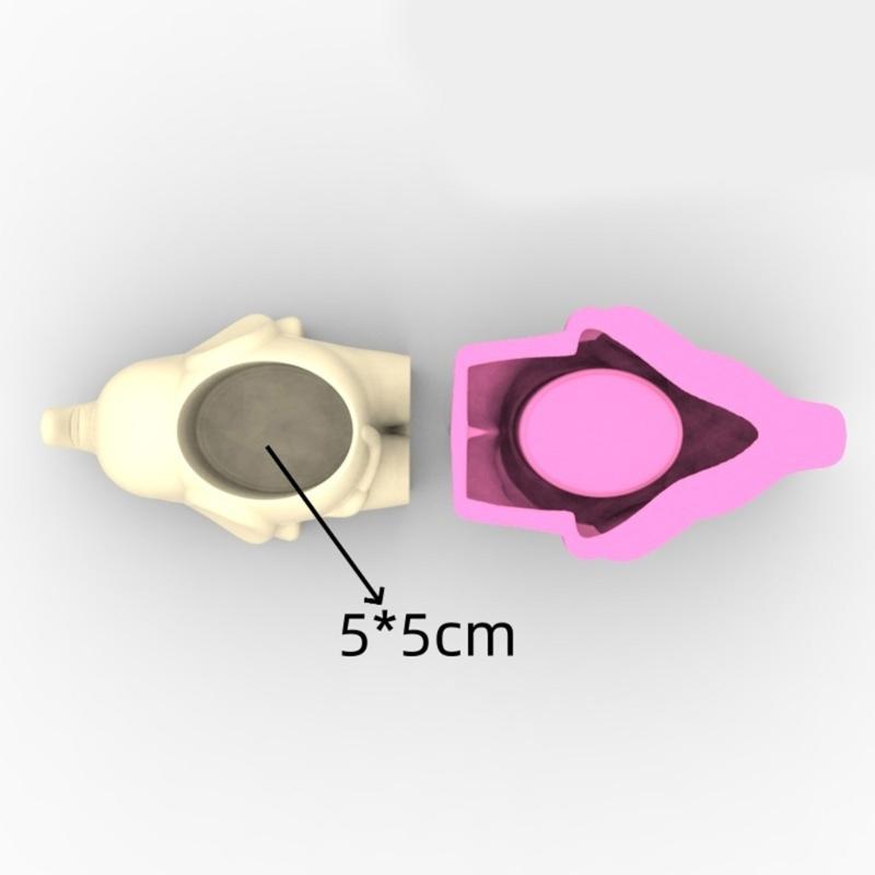 Gardening Pots Mold Succulent Plant Pots Mould Animal Shape Silicone Concrete Casting Mold for Epoxy Resin and Pen Holder