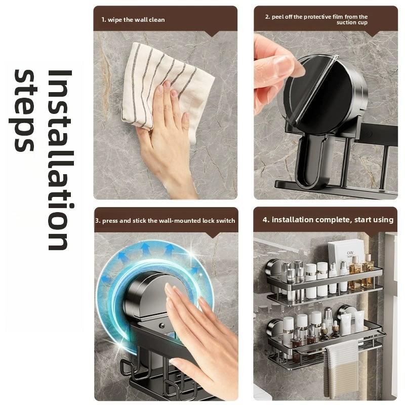 Estante de almacenamiento para baño sin taladrar organizador de pared para ducha y lavabo