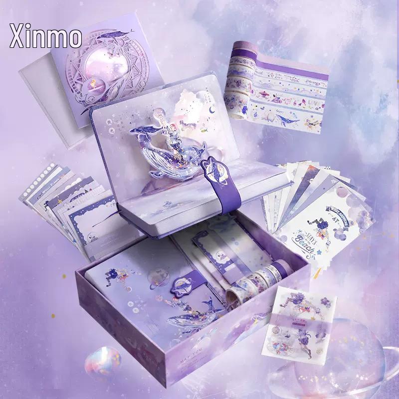 Altes Chinesisches Stil Tagebuch Geschenkset: Süßes Pastell-Notizbuch mit Stift und dekorativen Seiten