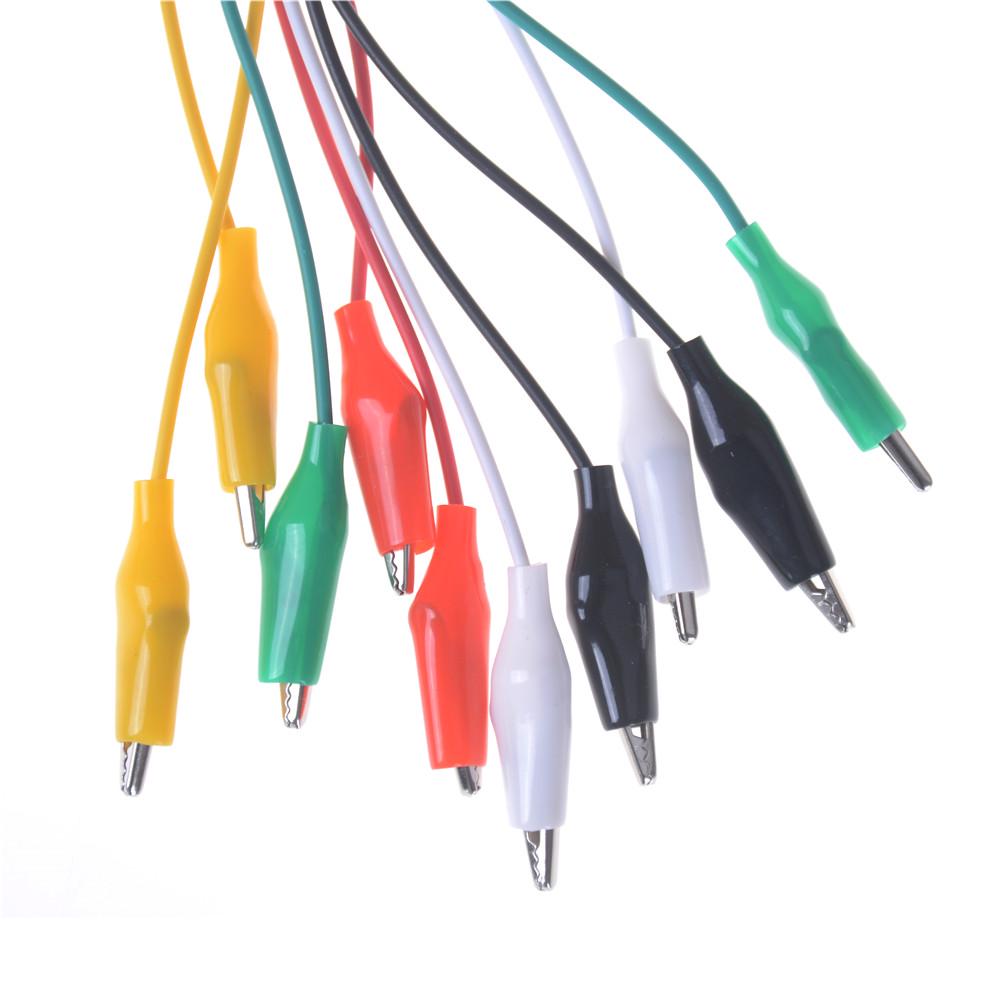 10 Pcs Colorful Double Ended Alligator Clips Test Lead Jumper Wires