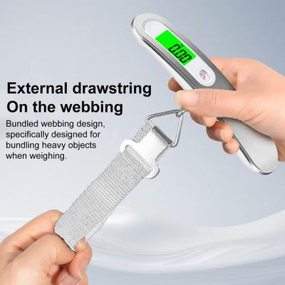 50KG Taşınabilir Elektronik Tartı Asma Kancalı LCD Ekran Şarj Edilebilir El Tipi Seyahat Valizi Bagaj Dijital Ağırlık Tartısı Tartı Kantar