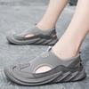Men's 2024 Summer Genuine Leather Mesh Sandals - Breathable Soft Sole Casual Beach Shoes