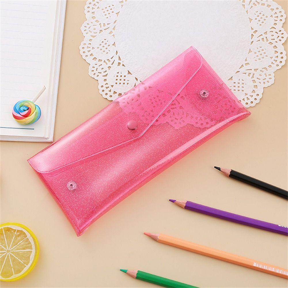 Glitter PVC Pencil Bags Waterproof Stationary Organizer Students Children Pencil Case Cosmetic Bag