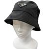 Excellent PRADA Hat Re-Nylon Triangle Logo Bucket Black Used
