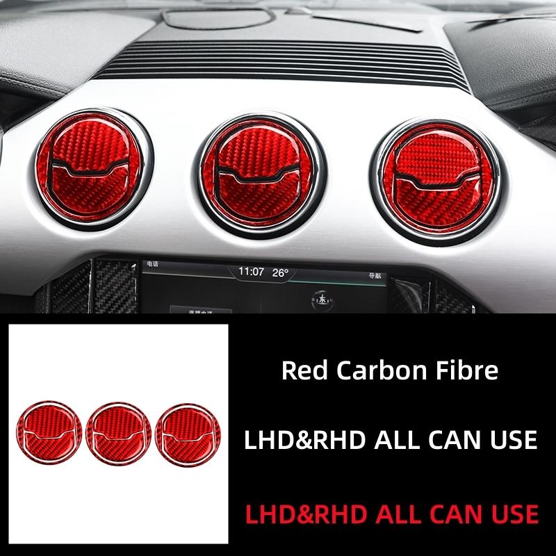 Für Ford Mustang GT 2015-2021 Zubehör Carbon Fiber Auto Zentrale Dashboard Air Conditioner Outlet Vent Dekoration Abdeckung Trim