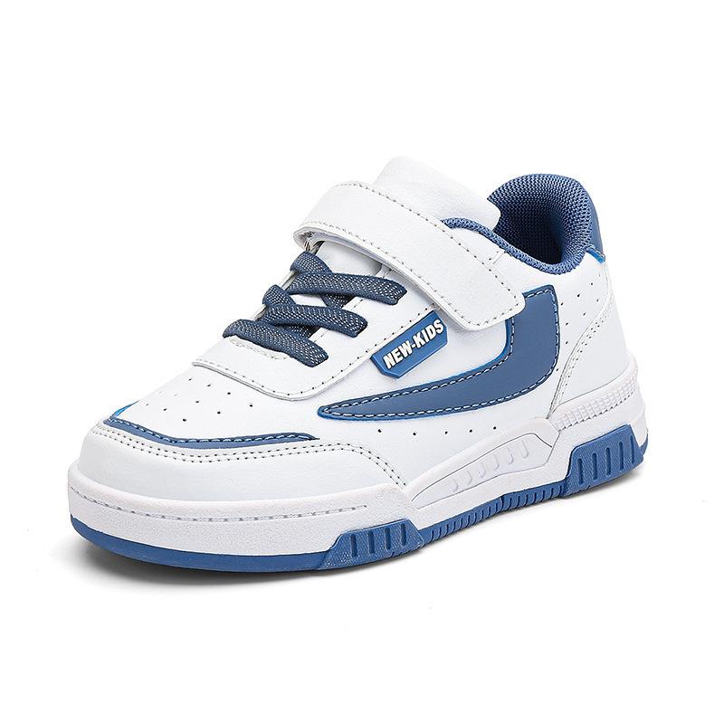 525 Children's Wear-resistant Little White Shoes Classmates 2025 New Boys Casual Sports Shoes Girls Leather Soft Baseplate Shoes