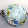 1pc Seashell Starfish Coral Wreath Border Clipart Umbrella with Plastic Handle,Suitable for All Seasons Home Travel Outdoor UmbrellaDD1634