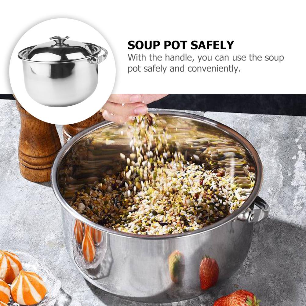Casserole Stainless Steel Cooking Pot Induction Cooktop Handle Soup Cauldron Pasta