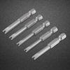 5 Pcs S2 Alloy Steel 50mm Length 1 4  Hex Shank U shaped Magnatic Screwdriver Bits Set