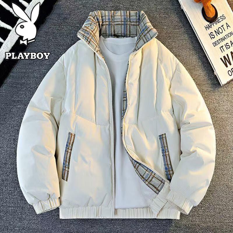 PLAYBOY Men's Stand Collar Winter Padded Jacket