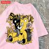 Street Cotton Womans T-Shirts Bear Cartoon Pattern Printing Tops Oversize O-Neck Soft Short Sleeve Summer Casual Female Clothes