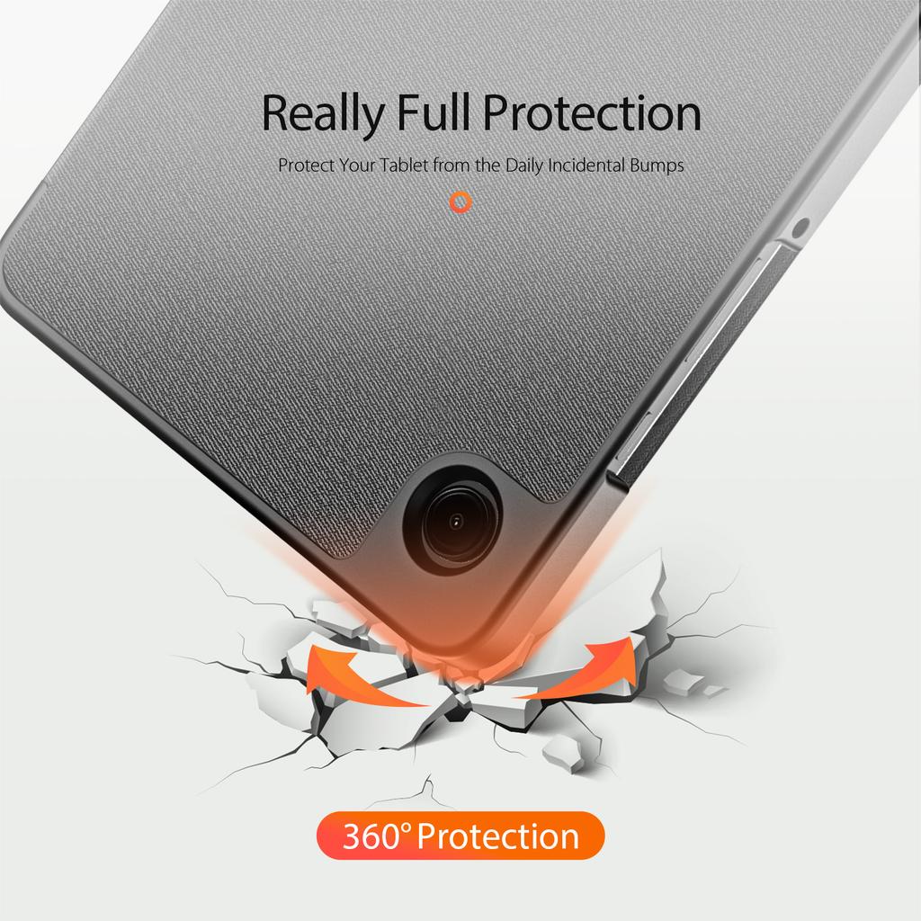 For Samsung Galaxy Tab A9/Galaxy Tab A11 Case DUX DUCIS Domo Series Tri-fold Stand PU Leather Tablet Cover