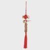Brass Five Emperors Coins Knot Pendant with Cinnabar Fillable Copper Gourd
