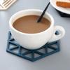 5pcs Simple Heat Insulation Mat High Temperature Hollowed Out Thickness 4mm Table Mat Home Tea Casserole Mat Striped Coaster