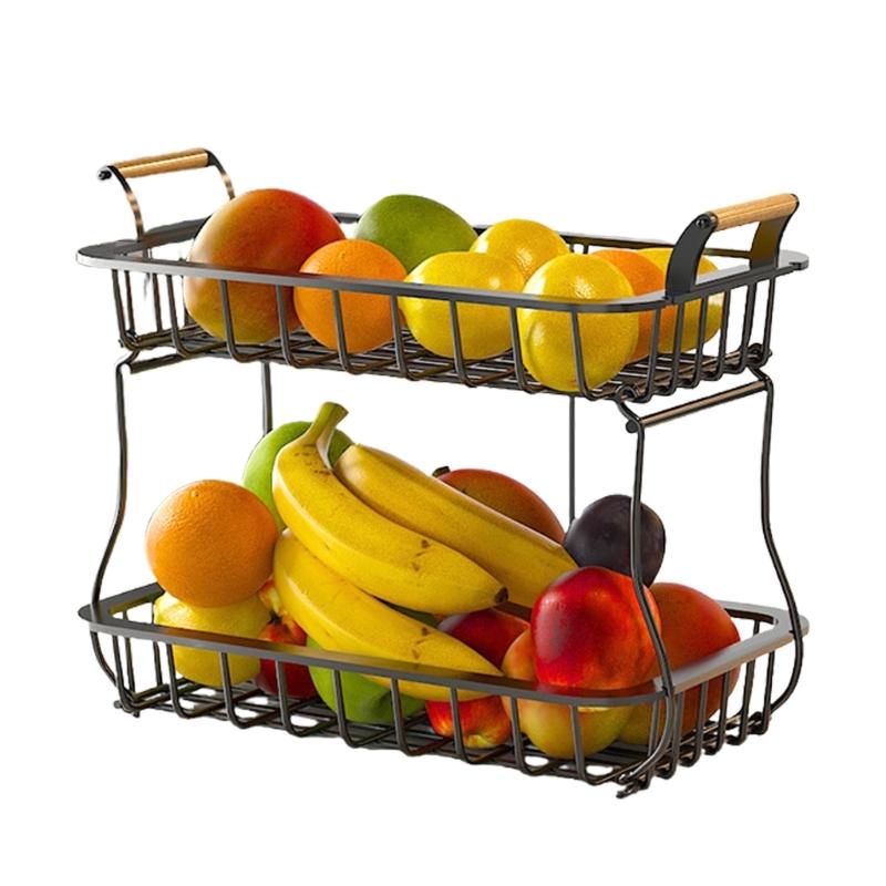 

Sturdy Detachable 2 Layer Metal Shelf For Kitchen Counter Office Desk Modern Storage Solution Fruits Vegetables Easy Assembly чёрный