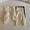 Milch Aprikose Insel Fleece Pyjama Set für Damen mit integriertem BH, Süße Spitzenverzierung, Warme Dünne Fleece Hauskleidung für Frühling Herbst Winter