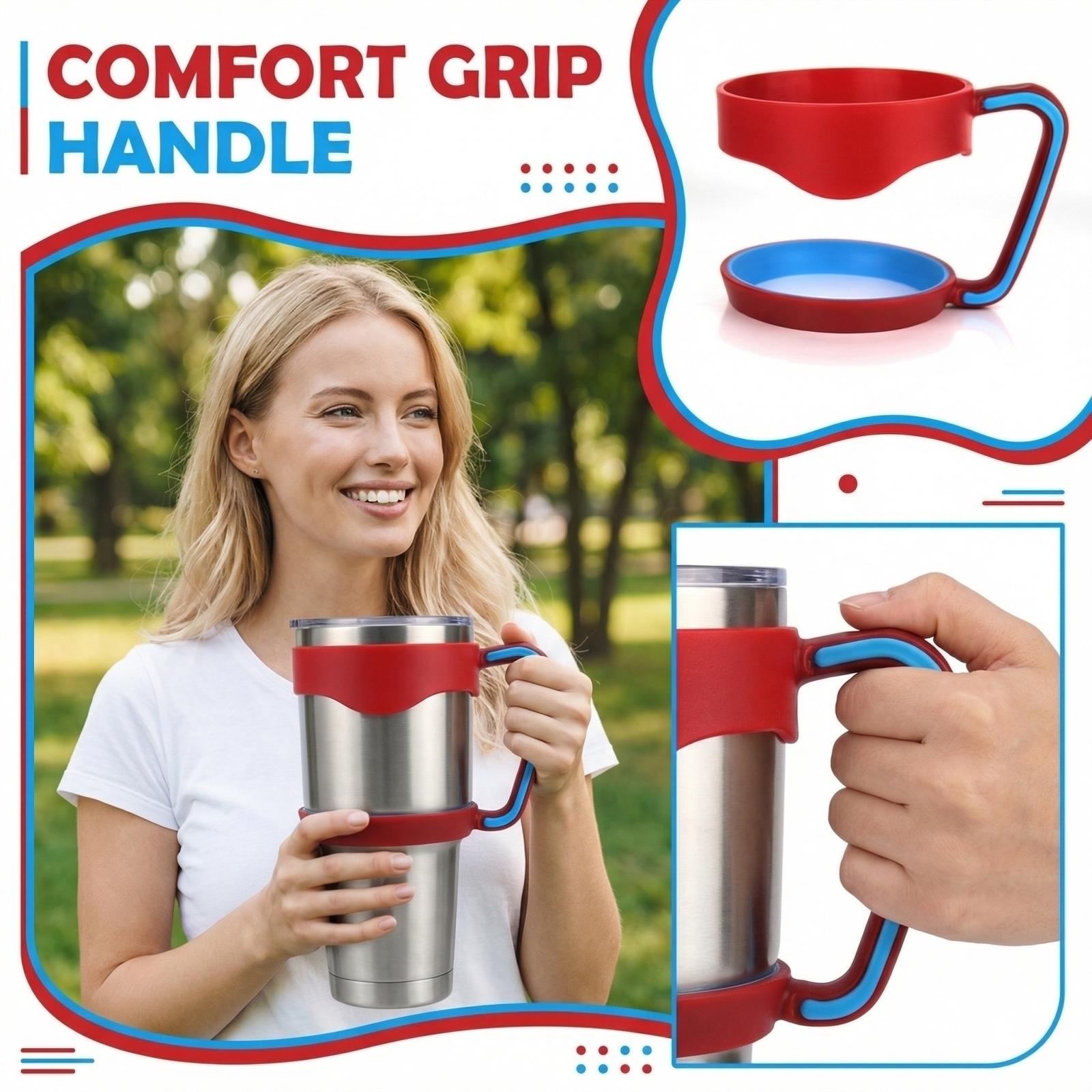 

30oz Portable Water Cup Handle Plastic Cup Cover One Size червоний