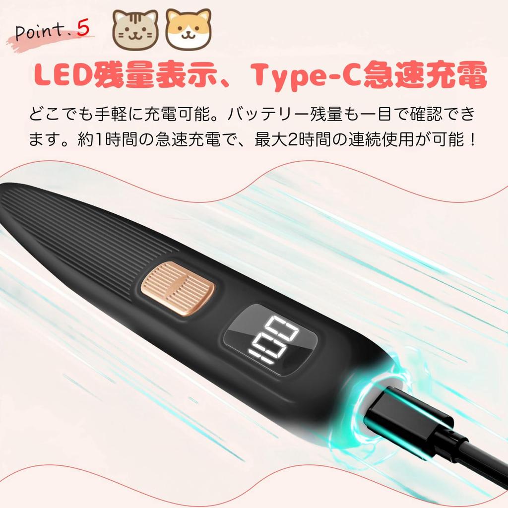 QULITO Pet Clippers for Dogs and USB LED LED Partial Trimming for Behind and Suitable for Home Grooming of and Small 2 Quiet Low Includes Japanese