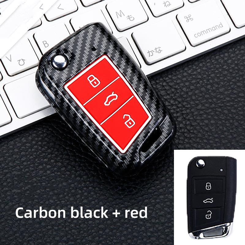 Silicon Carbon Fiber Abs Matte Car Key Cover Case For Volkswagen Vw Golf7 Mk7 Seat Ibiza Leon Fr 2 Altea Aztec For Skoda Octavia