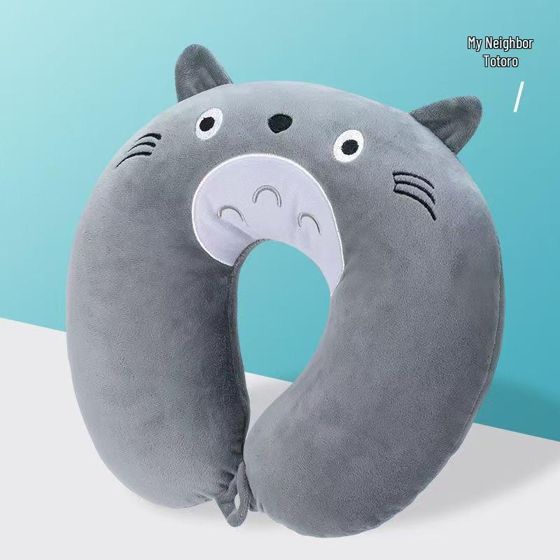 

Подушка для шеи в форме буквы U с мультяшным дизайном: Портативная дорожная подушка для взрослых - Идеально подходит для сна в машине, самолете и офисе