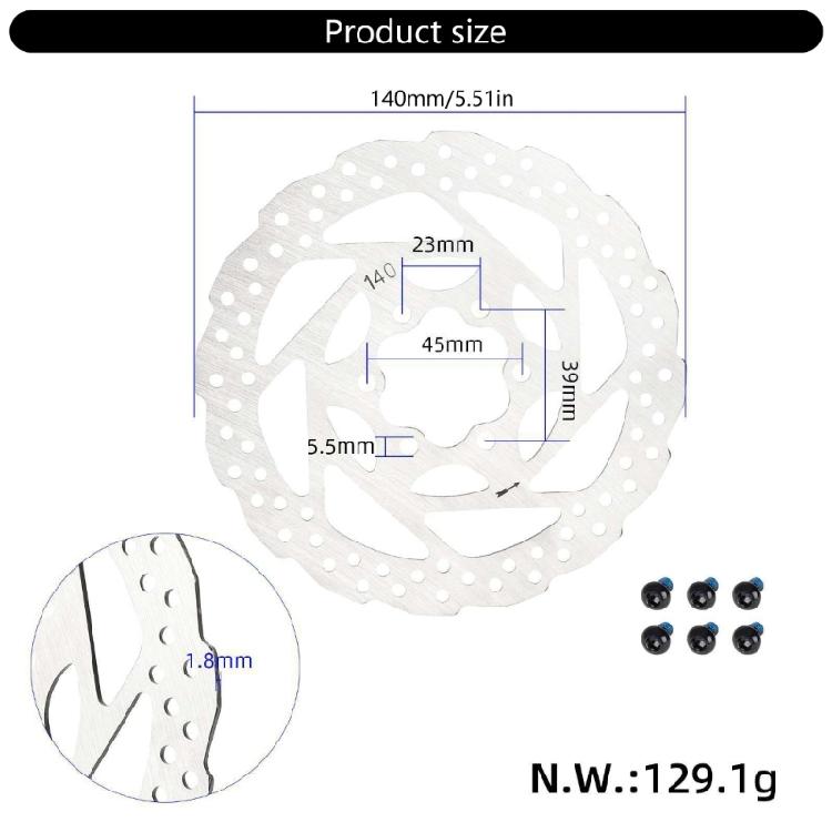 Road Bike Disc Brake Rotor with Bolts Bike Brake Disk Stainless Steels Bicycles Rotor for Road Bike Mountain Bike
