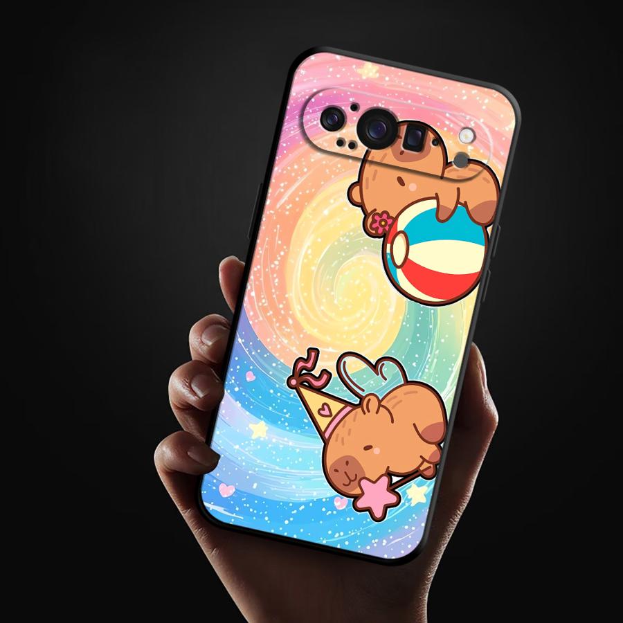 Case for Google Pixel 10A 6a 7a 8a 10 9 Pro XL 6 7 8 Pro 9a Funda Phone Cover Colorful Capybara (3)