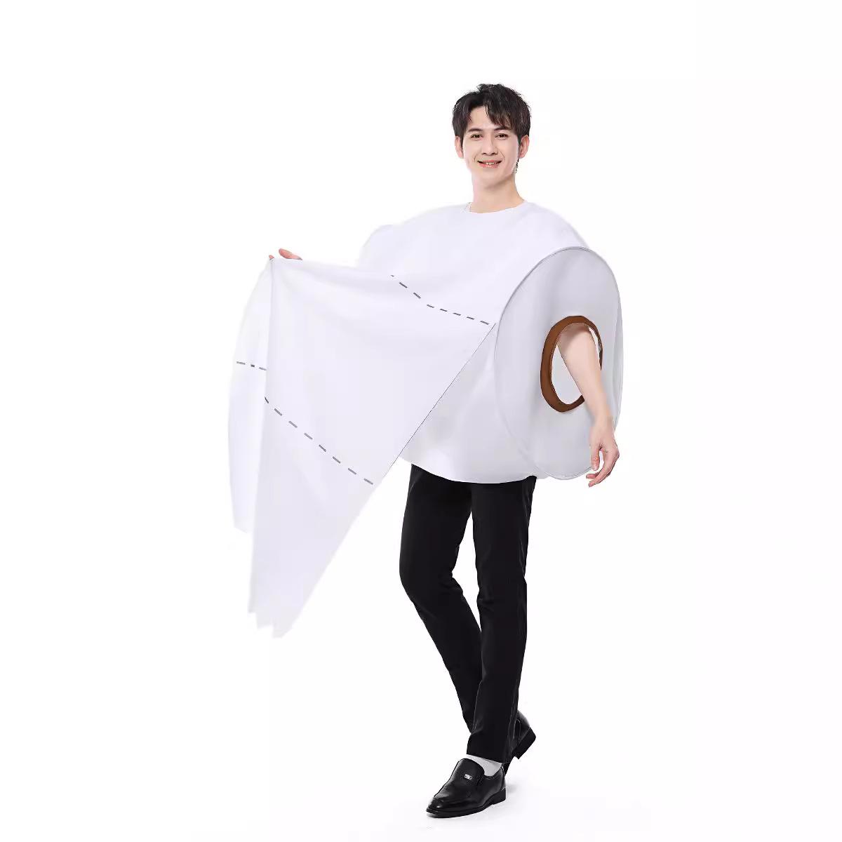 

Хэллоуинский костюм туалетной бумаги-кляпа для мужчин и женщин - Забавный наряд для косплея и выступлений One Size