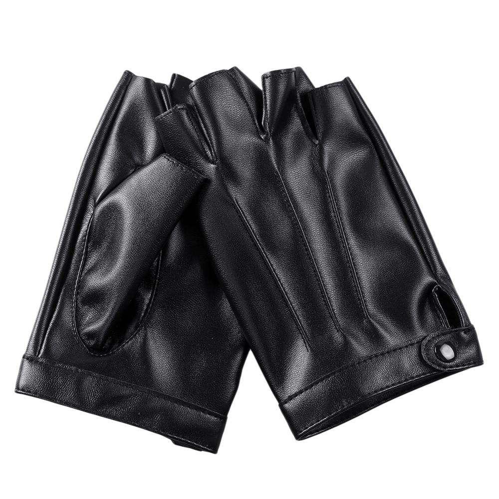 

Мужские и женские перчатки из натуральной кожи, варежки без пальцев для влюбленных, черные, с половиной пальцев, мужские кожаные перчатки для вождения на открытом воздухе чёрный