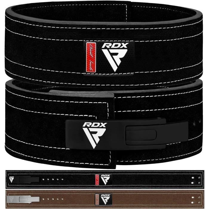 Ceinture de musculation - RDX - 10mm - Cuir de vache - Fermoir à levier - 10 trous réglables
