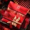 Chinese New Year PU Lucky Red Pockets Button Blessing Words Tassel Red Envelop PU Leather Spring Festival