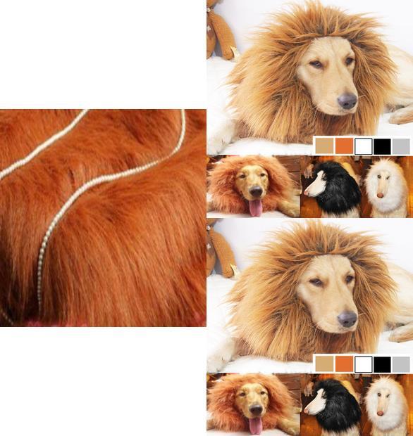Jungle King Pet Costume Lion Mask With Synthetic Fur For Large Dogs