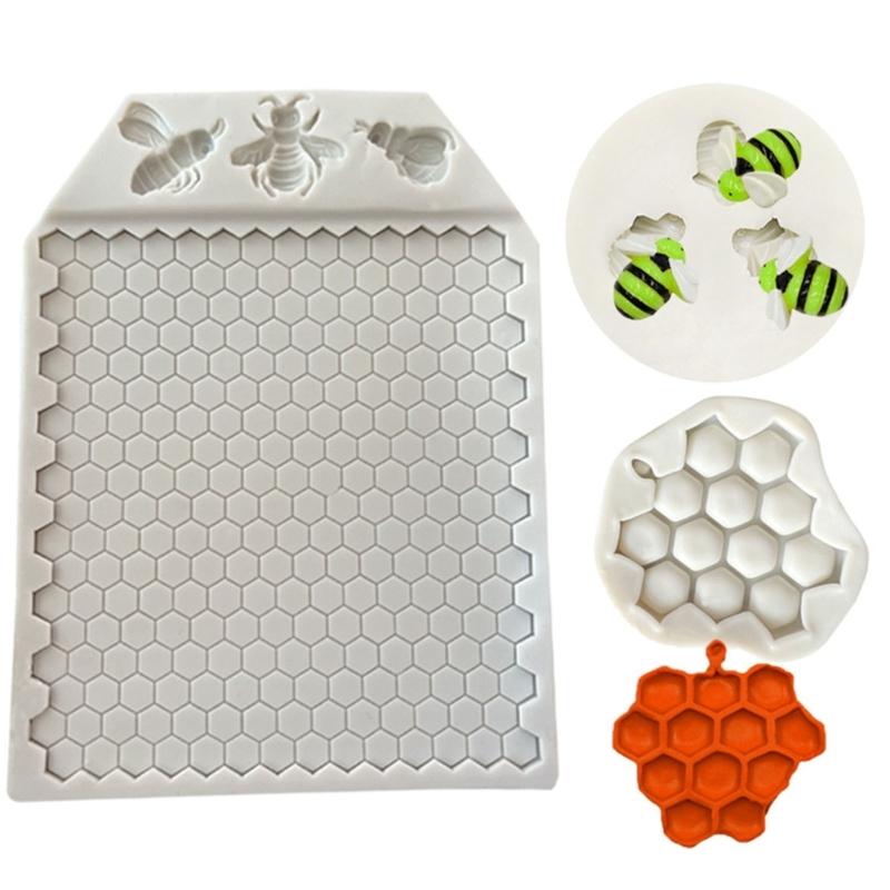 Unique Bee-Beehive Silicone Mold Cute Honeycomb-Chocolate Fondant Molds Homemade-Chocolate-Cupcake Mold DIY Tool