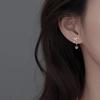 925 Silver Zircon Flower Earring for Women Girl Gift Butterfly Tassels Hollowing Out Jewelry