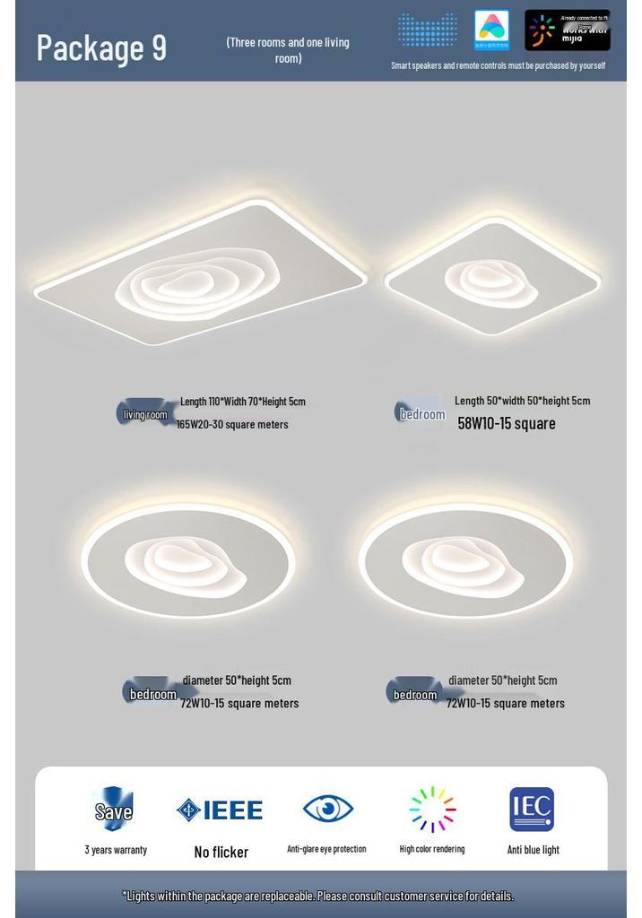 Minimalist Cloud-Shaped Ceiling Light with Mijia Smart Support for Living Room