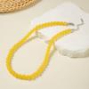 Cross Border Summer Fresh Colorful Bead Necklace for Women's Seaside Vacation Fashion Dopamine Transparent Bead Matching Necklace